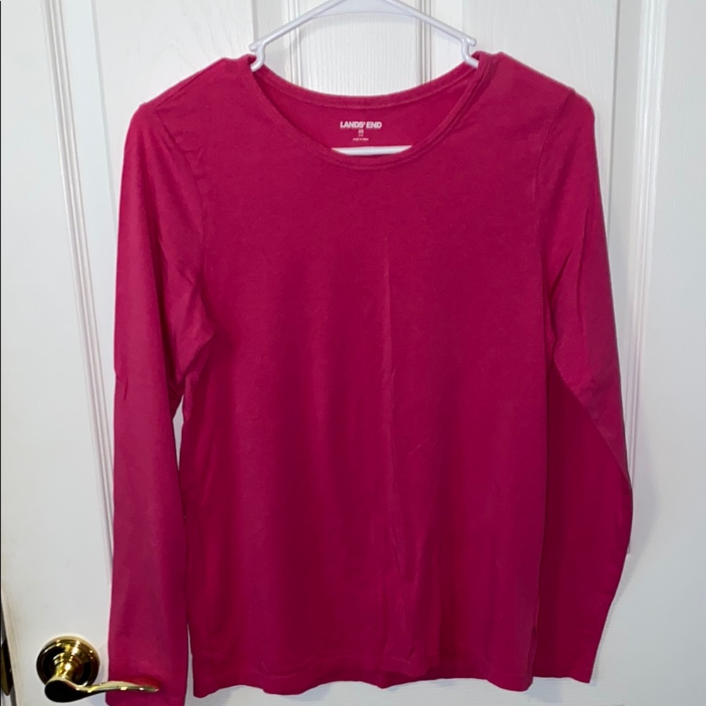 Lands' End Women's Long Sleeve Tee - Pink Size XS